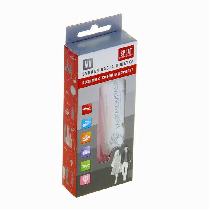 Дорожный набор Splat: Зубная паста «Ультракомплекс», 40 мл + Зубная щётка артикул анонс 1117583