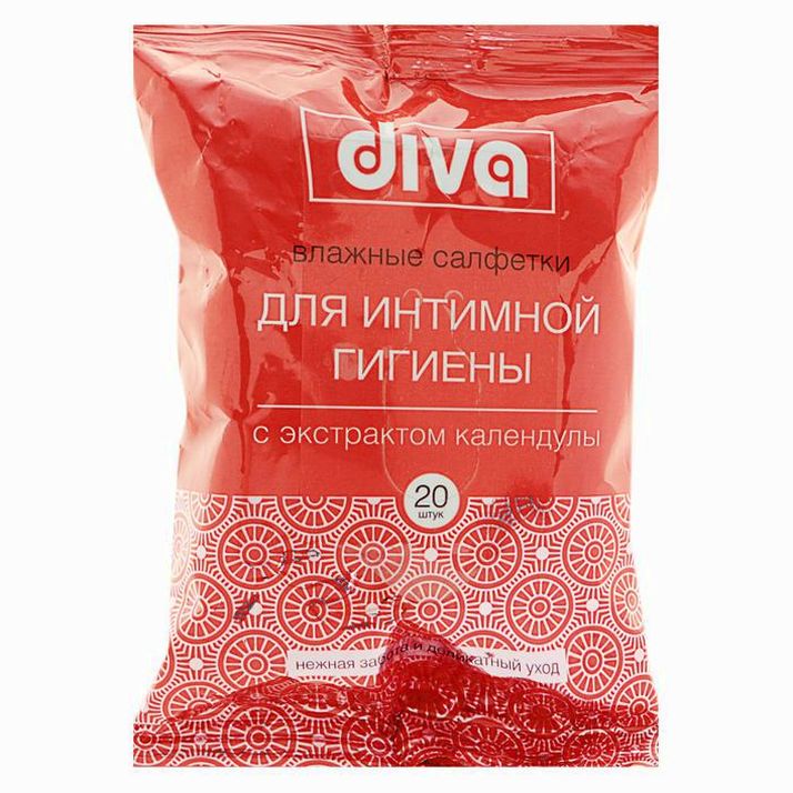 Влажные салфетки Diva Календула, для интимной гигиены, 20 шт. артикул анонс 4430895