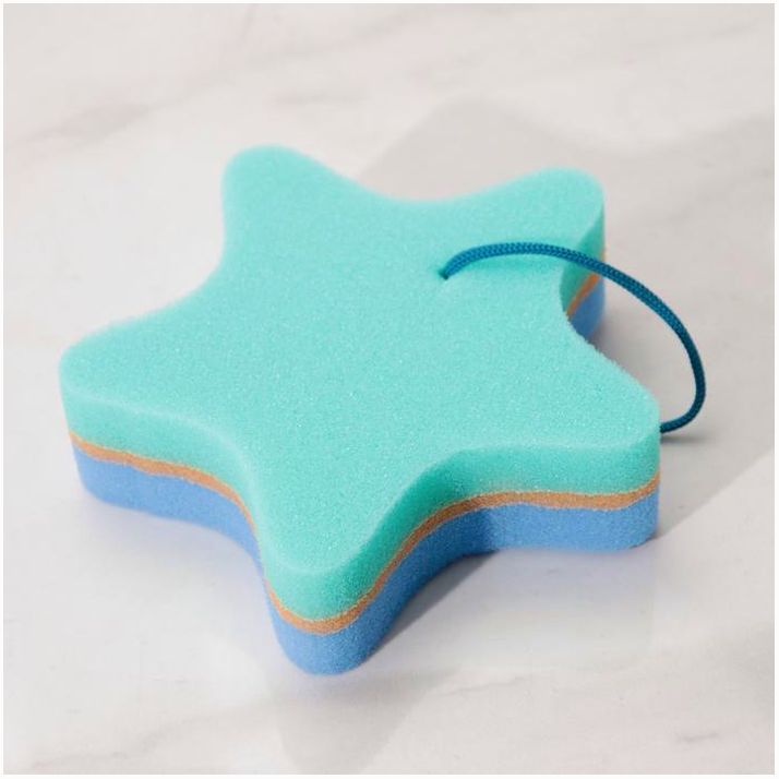 Картинка Губка для тела «Звёздочка», 16,5?16,5?4 см, цвет МИКС (№672740) от магазина Мир детей Товары для Новорожденных