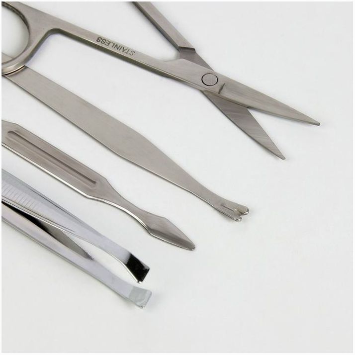 № 3671533 Набор маникюрный, 7 предметов, в футляре, цвет МИКС