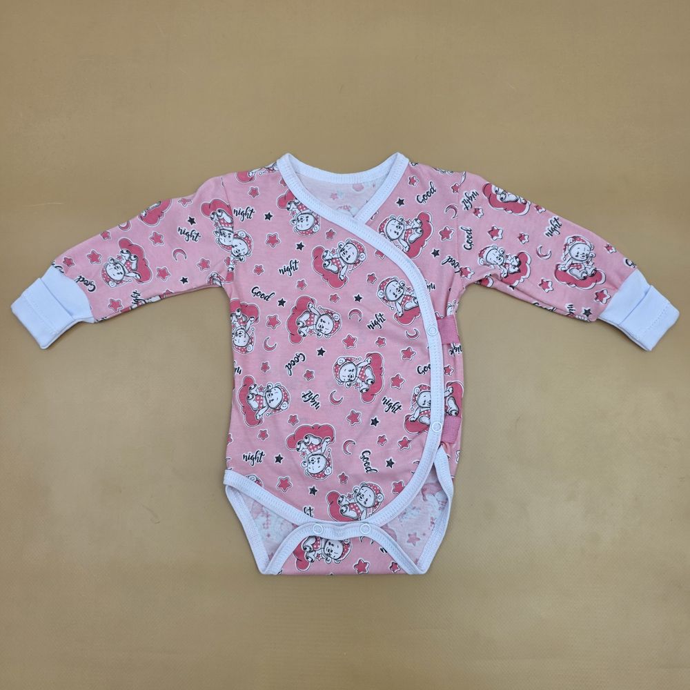 Боди №6 (кулирка, кнопки снизу и сбоку, длинный рукав) артикул анонс 0140-68МД