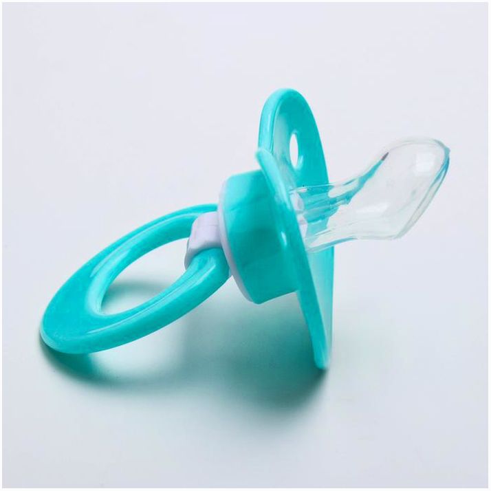 Картинка Соска - пустышка ортодонтическая, силикон, +0 мес., с колпачком, цвет бирюзовый/голубой (№2300146) от магазина Мир детей Товары для Новорожденных