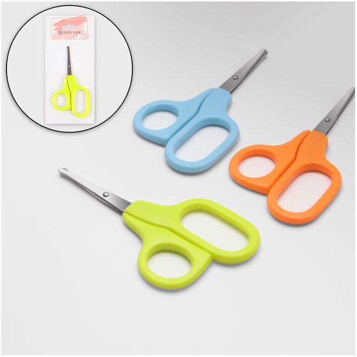 Ножницы, безопасные, прямые, 11 см, цвет МИКС артикул анонс 2570392