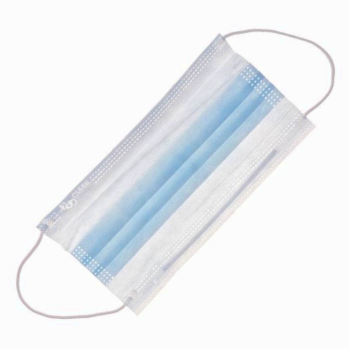 № 2738109 Маска трехслойная, на резинках с носовым фиксатором, белая, 1 шт.