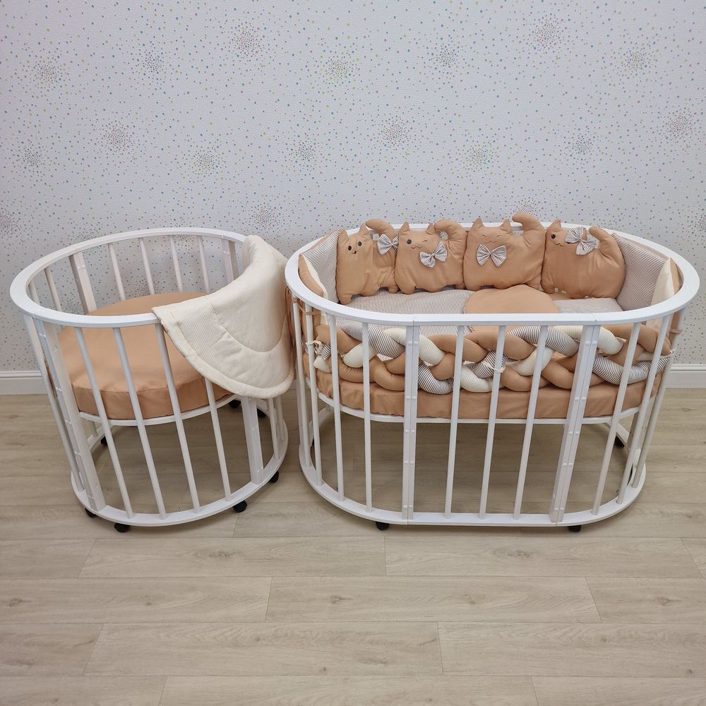 КПБ 16 пр (борт + пододеяльник + 2 одеяла + наволочка + подушка + 2 простынки (бязь) артикул анонс 1189-О-1бб