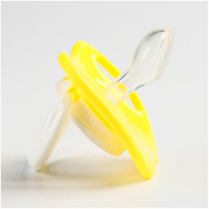 № 4591099 Соска-пустышка ортодонтическая, силикон, от 4 мес., с колпачком, цвет желтый