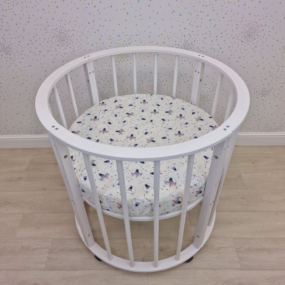 Простыня на резинке на круглую кровать (бязь) артикул анонс 255