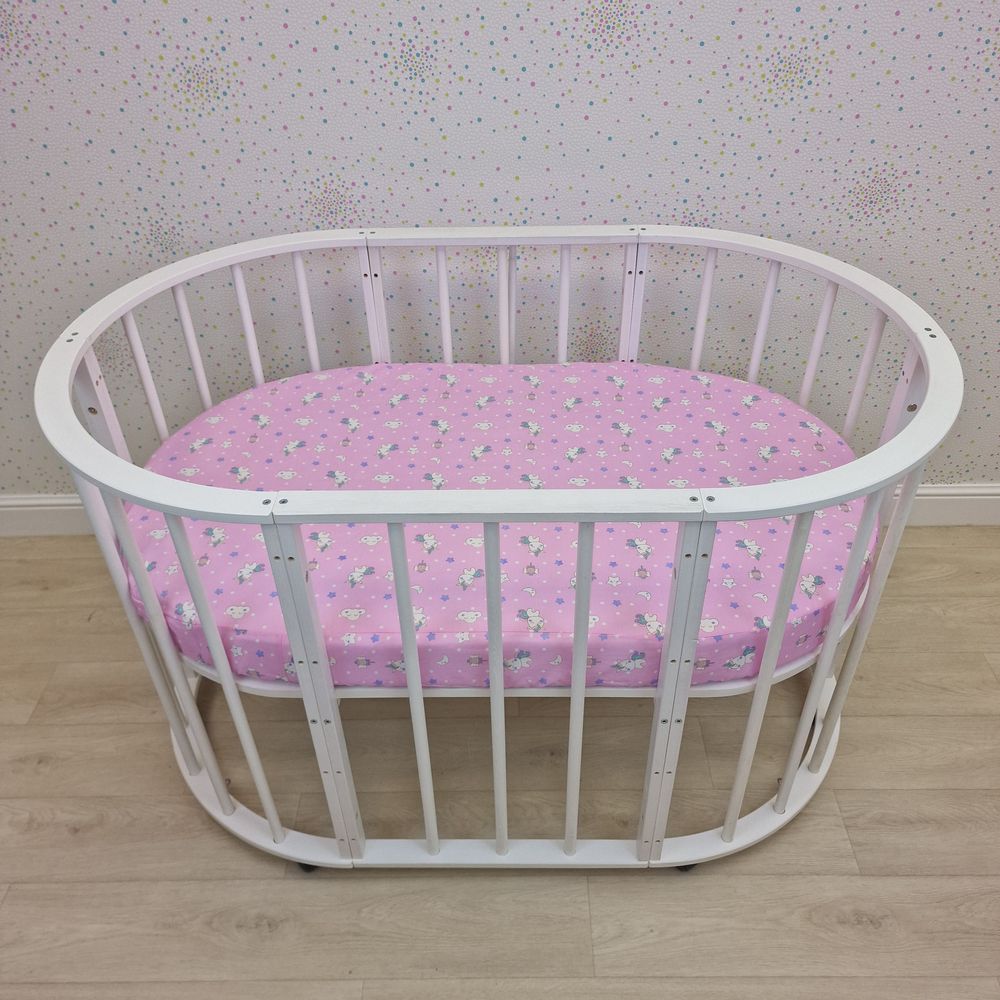 Простыня на резинке на овальную кровать (бязь) артикул анонс 257_08