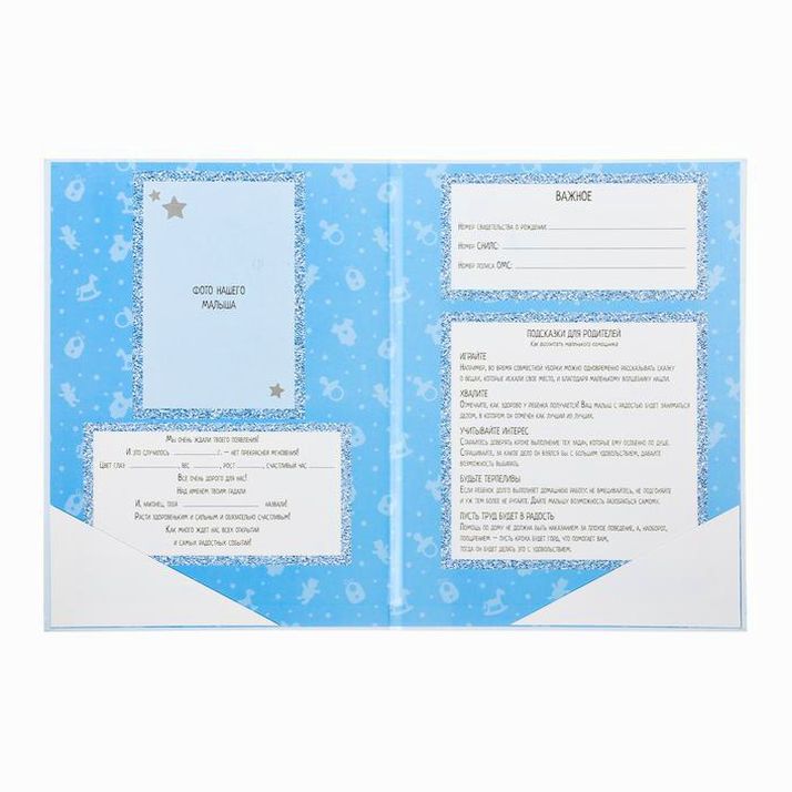 № 3880123 Папка для свидетельства о рождении «Мои первые документы», для мальчика, А4