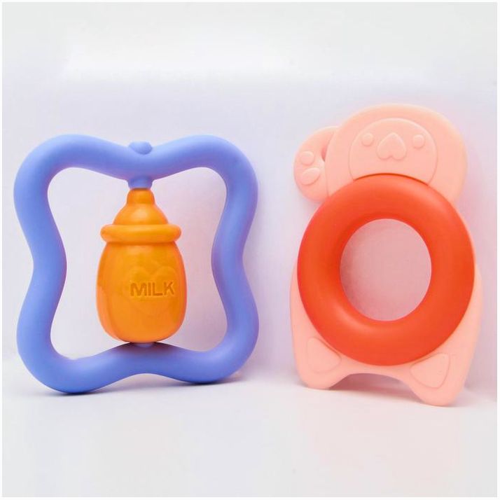 Набор прорезывателей с погремушкой «Овощной микс», 2 шт артикул анонс 4754406