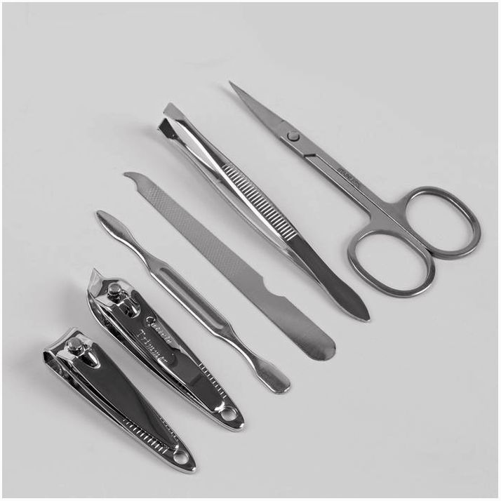 № 2570415 Набор маникюрный «Смайлики», 6 предметов, в футляре, цвет МИКС