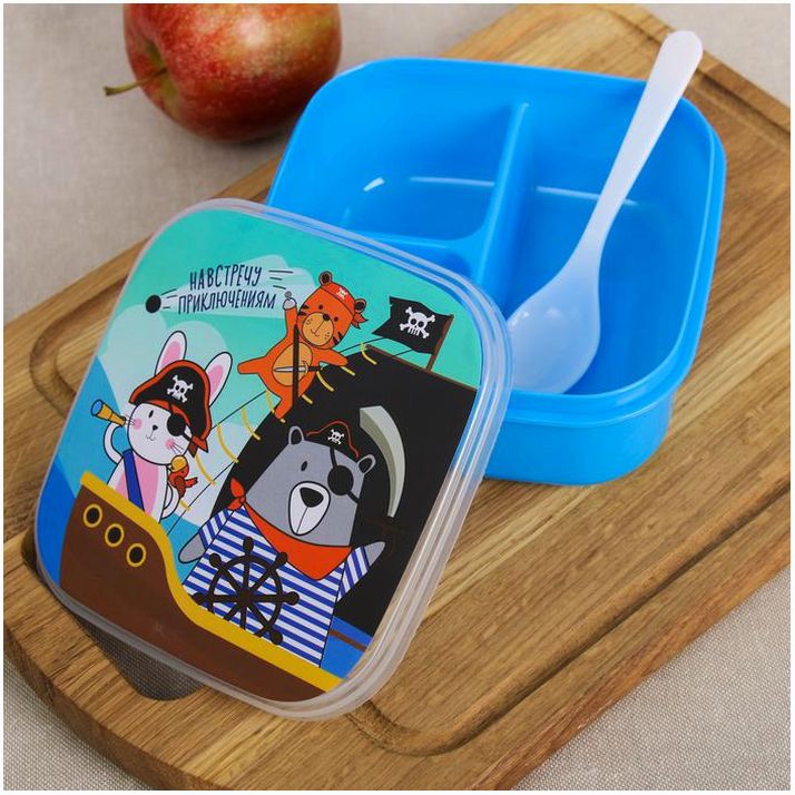 Картинка Ланч-бокс с ложкой «Навстречу приключениям», 400 мл (№3733339) от магазина Мир детей Товары для Новорожденных