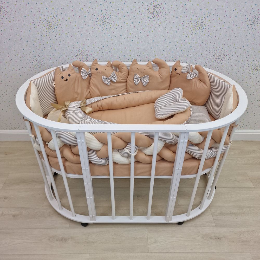 Картинка КПБ 16 пр (борт + пододеяльник + одеяло + наволочка + 2подушки + простынь + гнездо (бязь) (№1173-0-1бб) цвета в ассортименте от магазина Мир детей Товары для Новорожденных