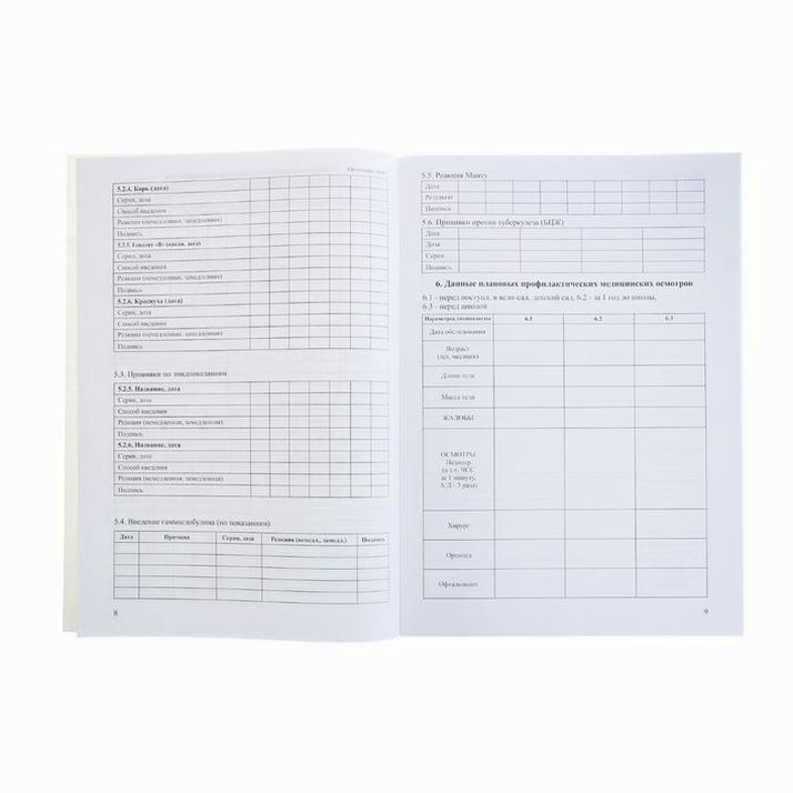 № 1025506 Медицинская карта ребенка МКР