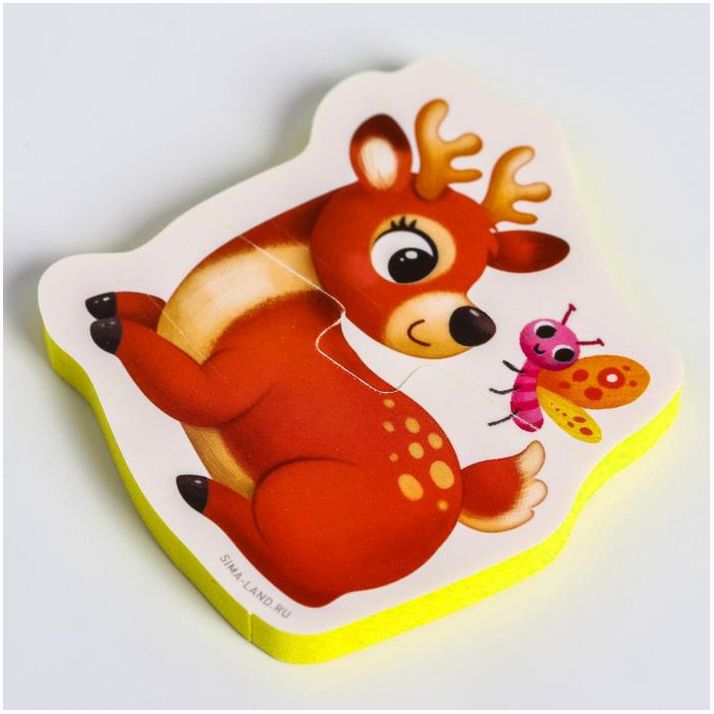 Картинка Мягкий пазл для малышей «Лесные зверята», 5 пазлов, Крошка Я (№5302616) от магазина Мир детей Товары для Новорожденных