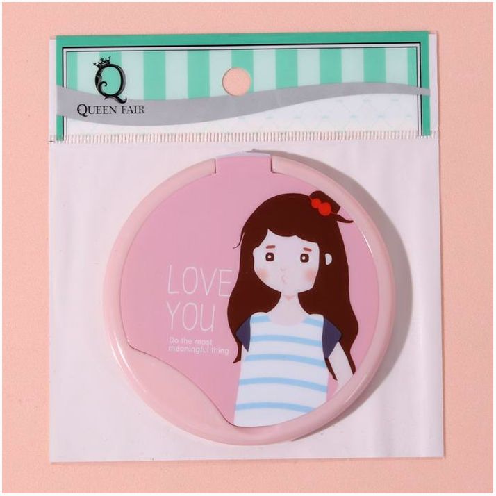 Картинка Зеркало складное «Девушки», с расчёской, d 8 см, рисунок МИКС (№3733355) от магазина Мир детей Товары для Новорожденных