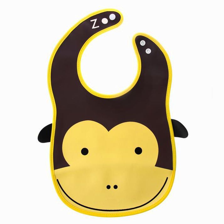 Нагрудник для кормления «Обезьянка» непромокаемый на кнопке, с карманом артикул анонс 1890558
