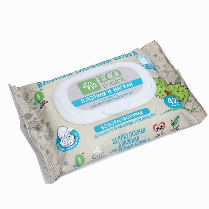 Картинка Влажная туалетная бумага Ecologica, 42 шт. (№7992200) от магазина Мир детей Товары для Новорожденных