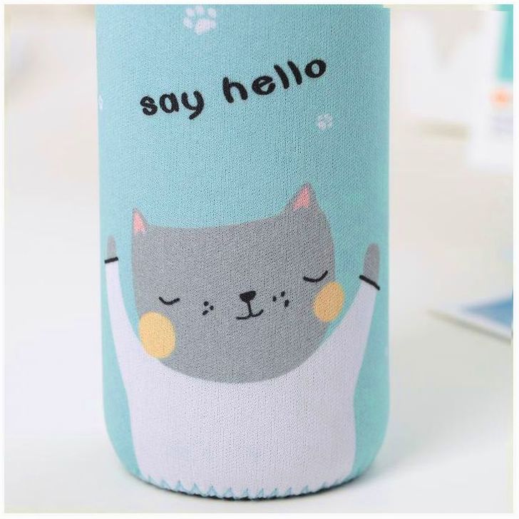 Картинка Бутылка для воды стеклянная в чехле «Милые животные», 300 мл, h=17 см, рисунок МИКС (№3613016) от магазина Мир детей Товары для Новорожденных