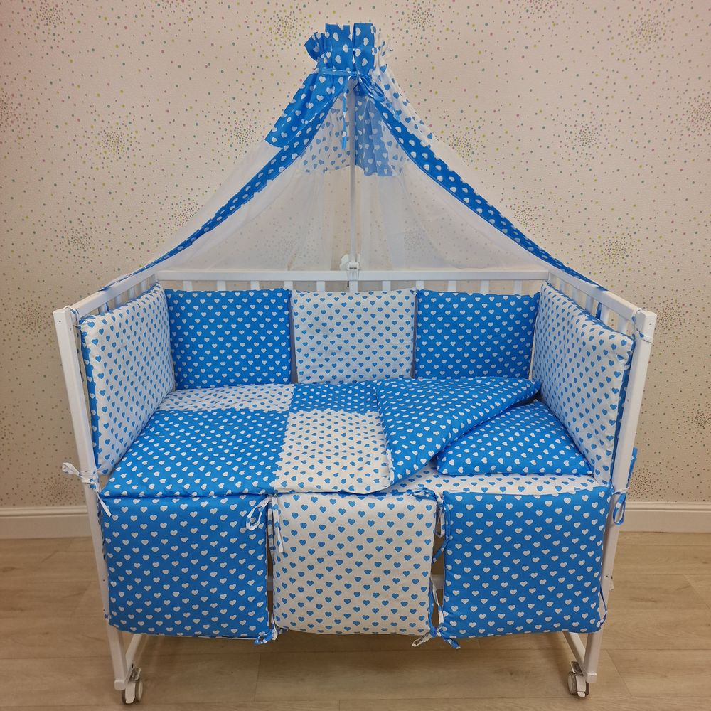 КПБ 13 пр (борт + пододеяльник + одеяло + наволочка + подушка + простынь (бязь) 6кв+2пр артикул анонс 1126-2-1бб