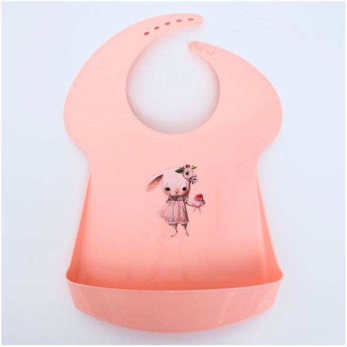 Нагрудник для кормления пластиковый с карманом, цвет розовый, МИКС артикул анонс 1361309