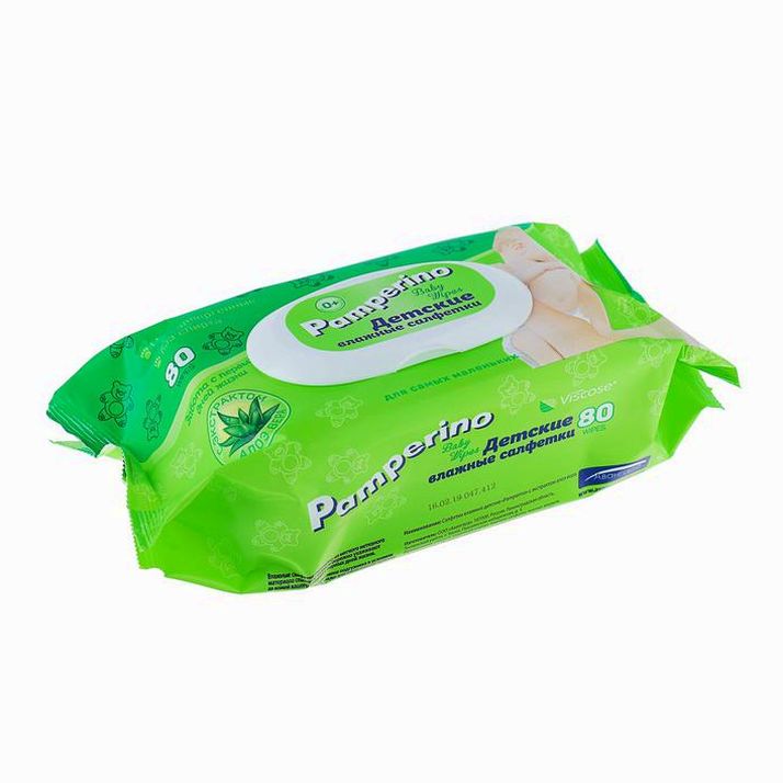 Влажные салфетки Pamperino, детские с клапаном, 80 шт. артикул анонс 853738
