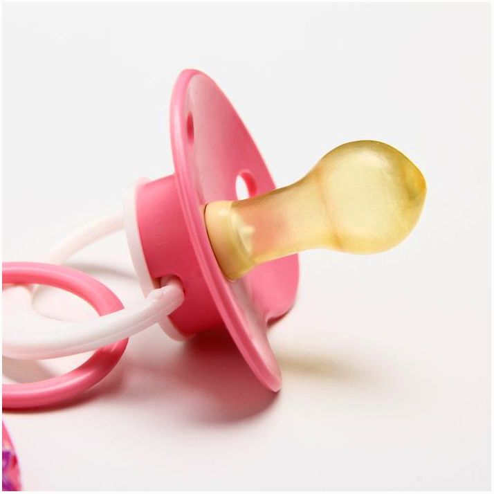 № 1476837 Пустышка латексная классическая с кольцом «Доченька», на цепочке с прищепкой, от 0 - 3 мес.