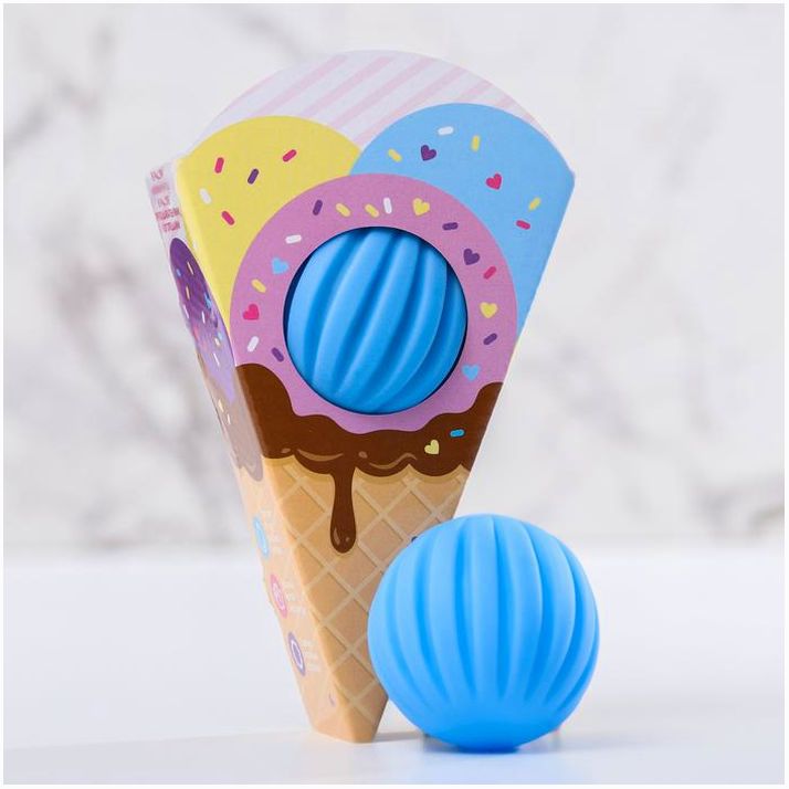 Развивающий, массажный, рельефный мячик «Мороженка» артикул анонс 4916702