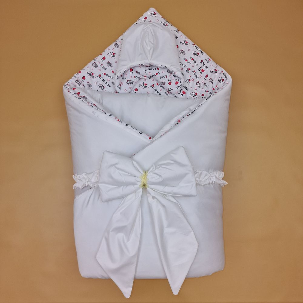 Комплект на выписку 5 пр: одеяло+комбинезон+шапочка+чепчик+бант артикул анонс 1892д-2-2_к_03