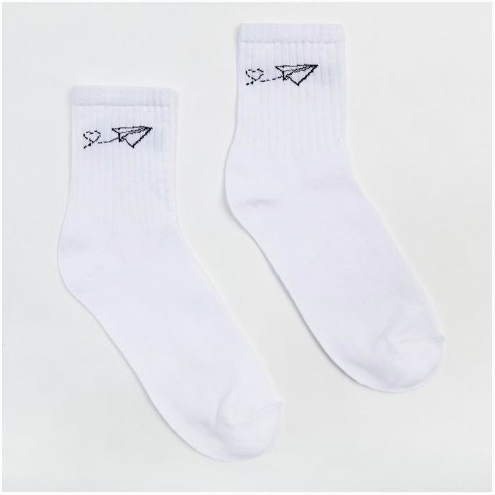 Носки женские MINAKU «Самолёт», цвет белый, размер 36-37 (23 см) артикул анонс 7425353