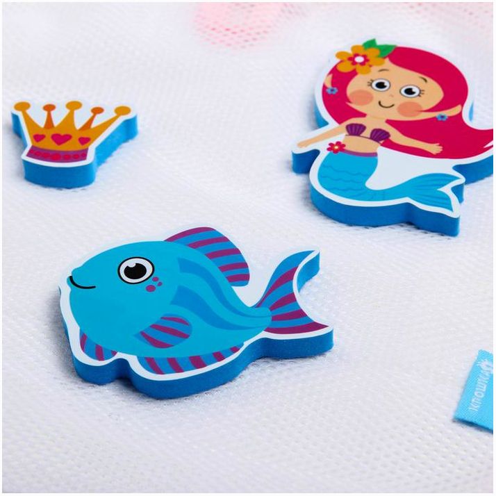 Картинка Наклейки в ванную из EVA «Наша русалочка» + сетка для хранения игрушек на присосках (№1874870) от магазина Мир детей Товары для Новорожденных