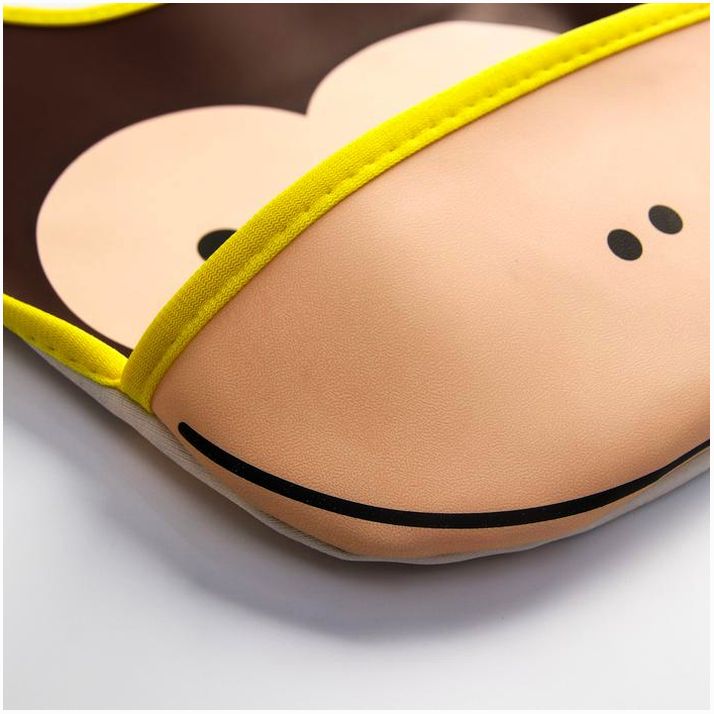 Картинка Нагрудник «Обезьянка» из клеёнки, с отворачивающимся карманом, на регулируемых кнопках (№1026890) от магазина Мир детей Товары для Новорожденных