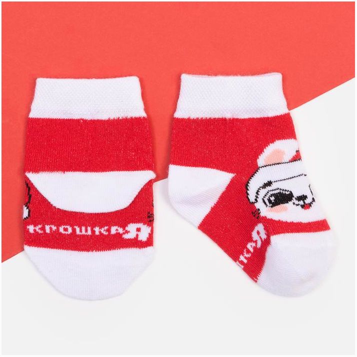 Картинка Набор новогодних носков Крошка Я «Зайчик», 2 пары, 6-8 см (№9085186) от магазина Мир детей Товары для Новорожденных