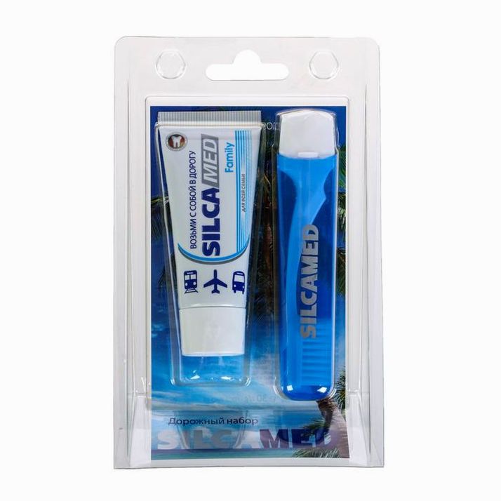 № 5066286 Набор дорожный: зубная паста Silcamed family, 30 г + зубная щётка Silcamed