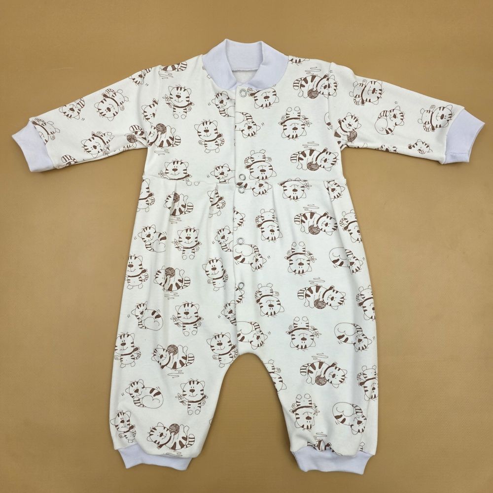 Комбинезон №1 (интерлок, кнопки спереди, открытые ручки и ножки) артикул анонс 0301-68МД