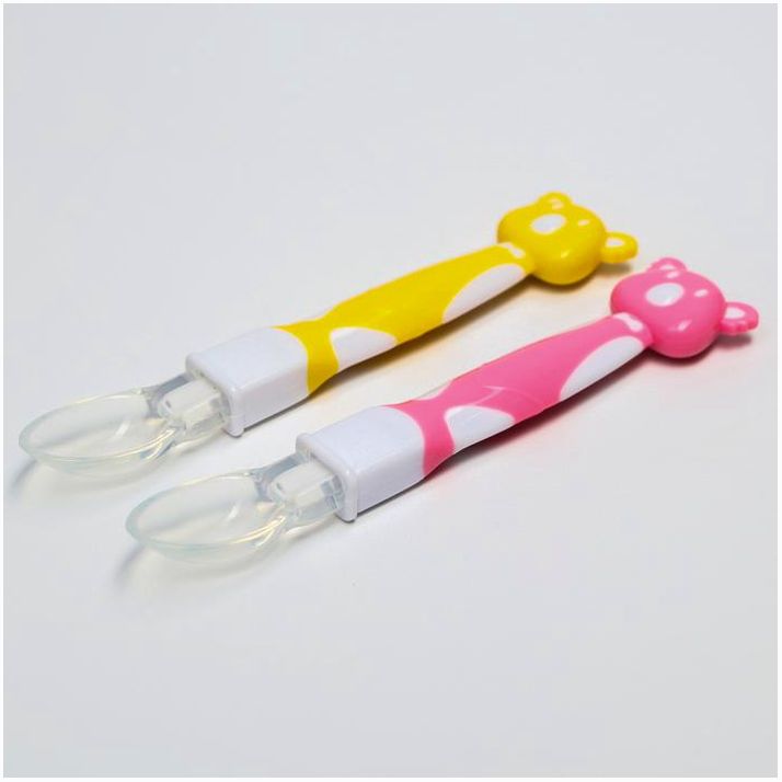 Набор детских ложек, 2 шт., в контейнере для хранения артикул анонс 3978646