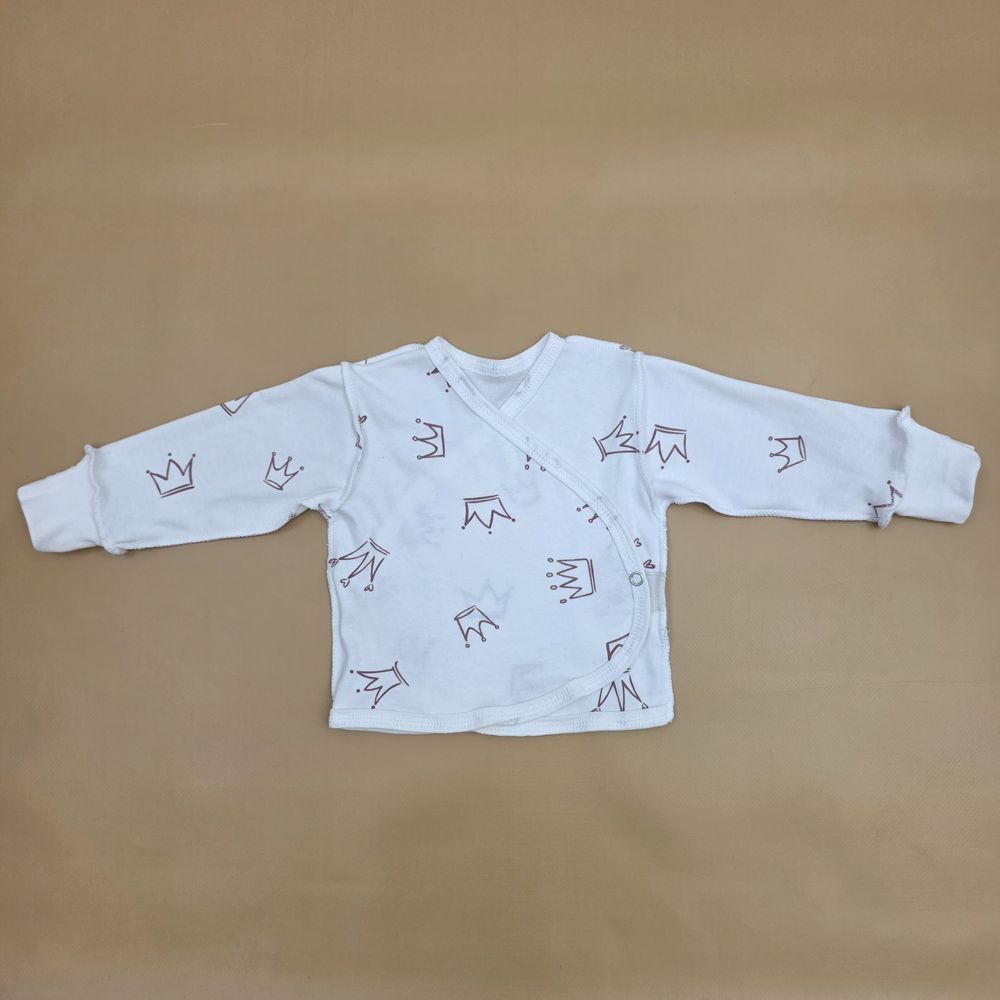 Распашонка №11 (интерлок, кнопки сбоку, зашитая ручка, швы наружу) артикул анонс 15197-62МД