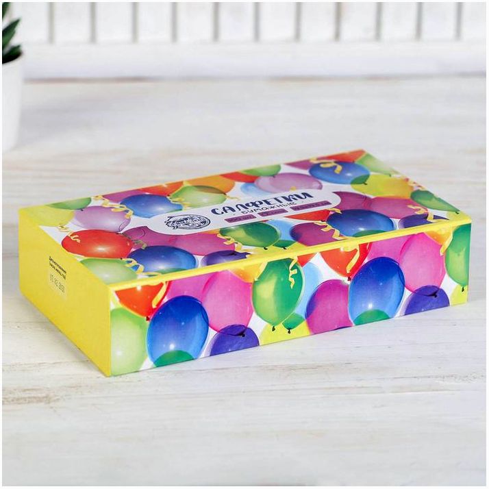 № 4777246 Салфетки бумажные в коробке «С днём рождения», 100 шт.