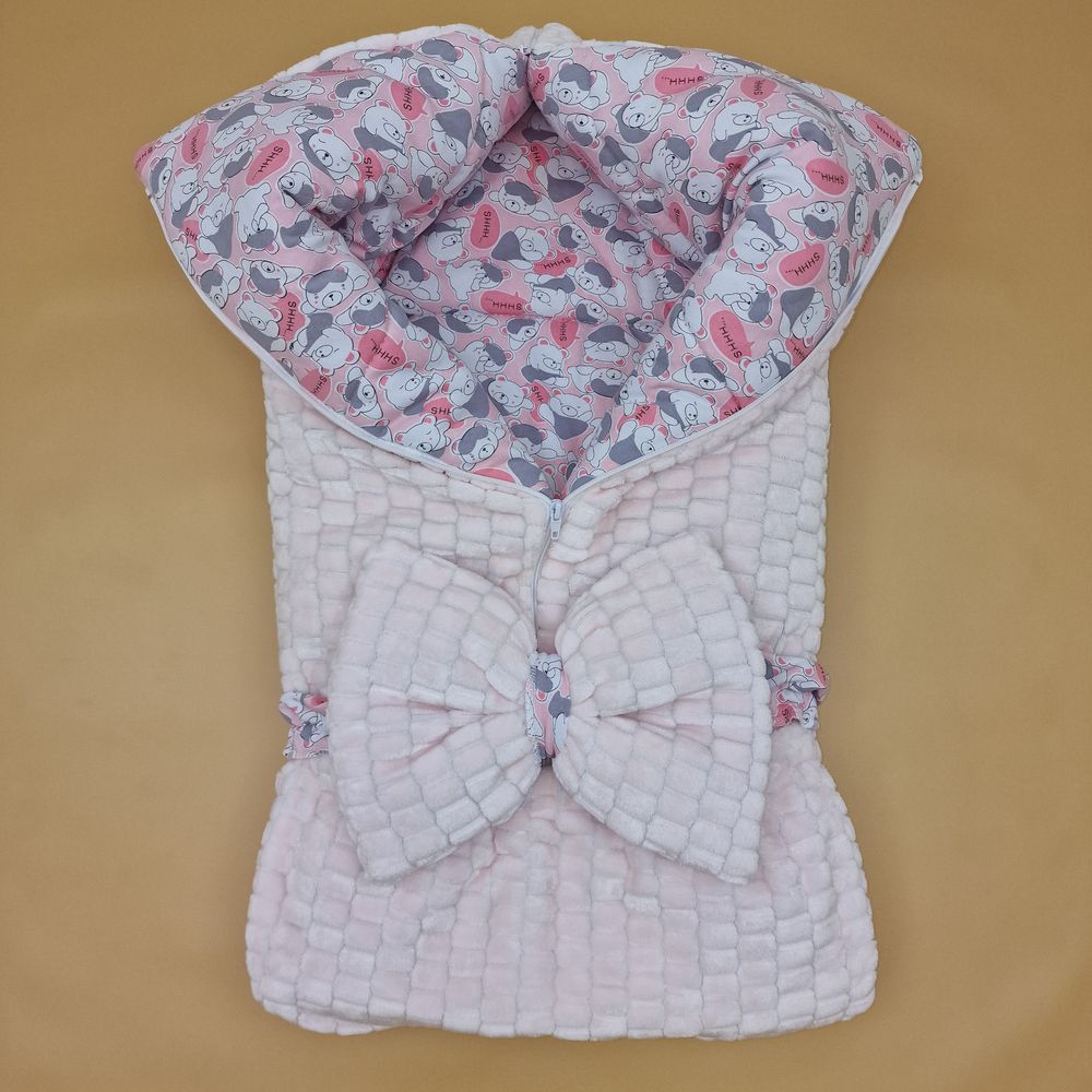 Конверт - одеяло трансформер с карманом+бант-подушка ассорти (плюш/футер) артикул анонс 7498-0-1_02