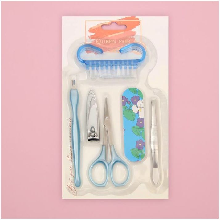 Картинка Набор маникюрный, 6 предметов, цвет МИКС (№1498219) от магазина Мир детей Товары для Новорожденных