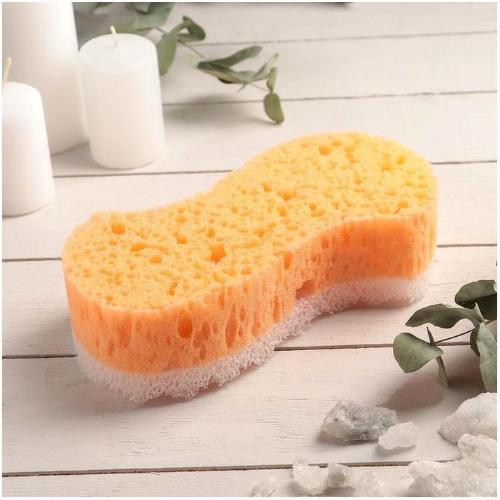 № 672734 Губка для тела массажная «Наслаждение», 18?9,5?5 см, цвет МИКС
