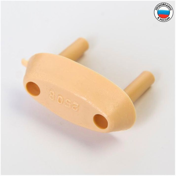 Заглушка для электрических розеток (комплект 6 шт), цвет бежевый артикул анонс 4050380