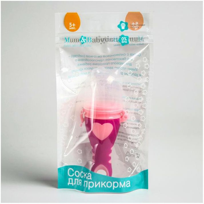 Картинка Ниблер для прикорма, с силиконовой сеточкой «Сердечко», цвет розовый (№2272517) от магазина Мир детей Товары для Новорожденных