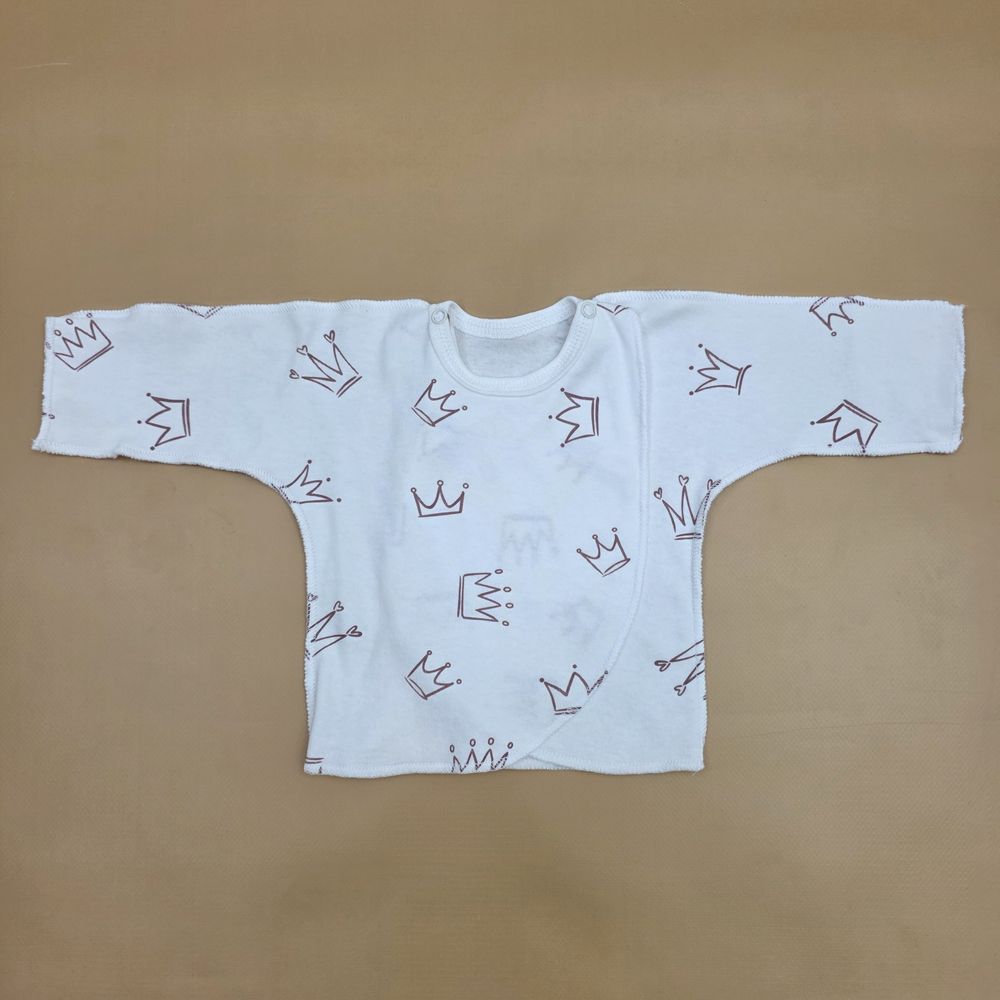 Распашонка №6 (интерлок, на запах, кнопки на плечиках, швы наружу) артикул анонс 1591-62МД