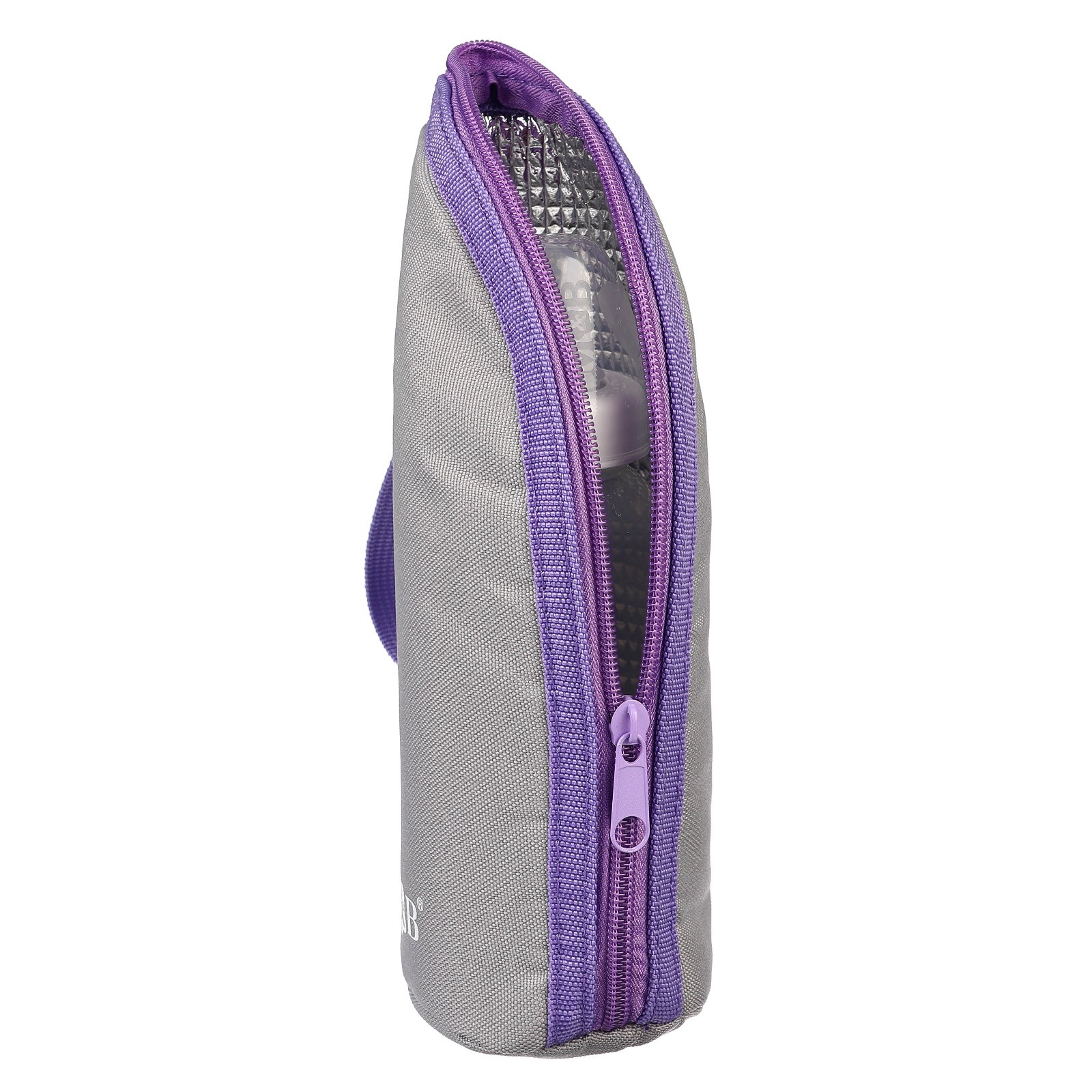 Картинка Термосумка для бутылочки на молнии цвет серый/лаванда (№9603029) от магазина Мир детей Товары для Новорожденных
