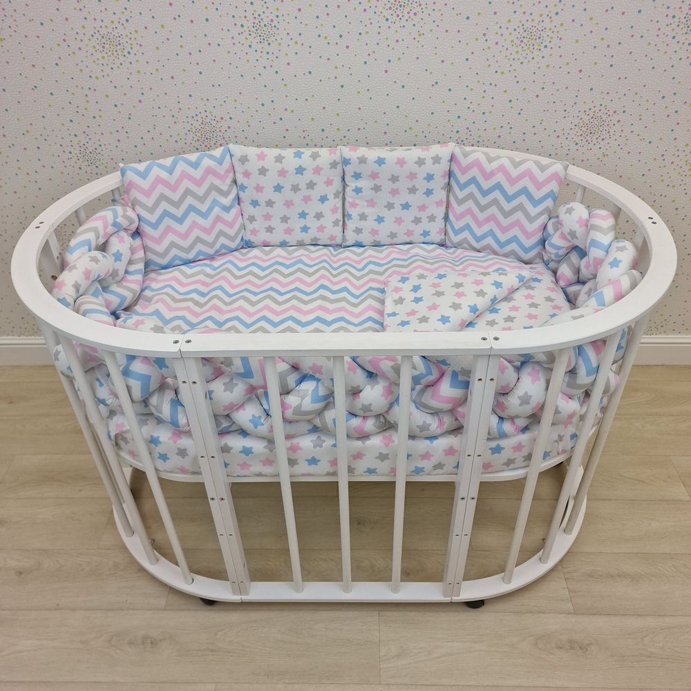 КПБ 10 пр (борт + пододеяльник + одеяло + наволочка + подушка + простынь (бязь) коса артикул анонс 1156-0-1бб_02