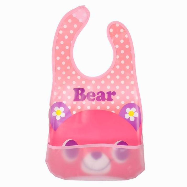 Картинка Нагрудник с карманом для девочки, непромокаемый, на липучке, цвета МИКС (№1890562) от магазина Мир детей Товары для Новорожденных