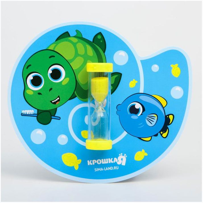 Песочные часы детские для чистки зубов на присоске «Черепашка», 3 минуты артикул анонс 3893607