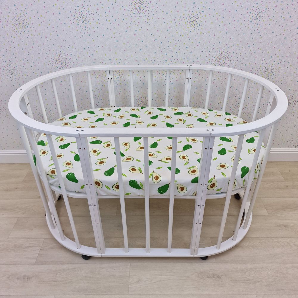 Картинка Простыня на резинке на овальную кровать (бязь) (№257) цвета в ассортименте от магазина Мир детей Товары для Новорожденных