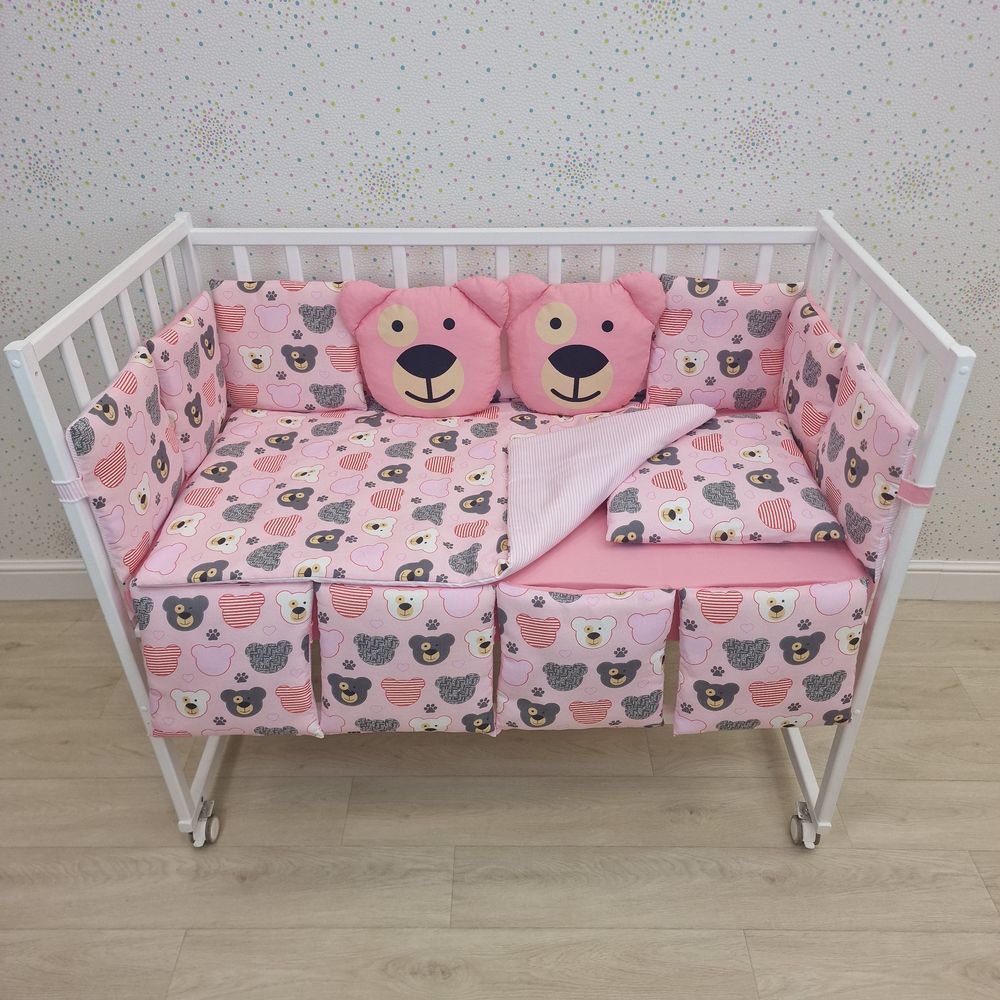 КПБ 17 пр (борт + пододеяльник + одеяло + наволочка + подушка + простынь (бязь) артикул анонс 1132-0-1бб